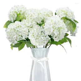 Dekorativa blommor konstgjorda 7 huvuden hortensia bukett faux 13 tum mini siden för bröllop bord mittparti party dekoration