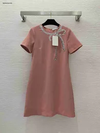 Mulheres vestido Designer saia de manga curta mulheres vestidos de marca de moda mulher bowknot logotipo saias longas jantar primavera verão vestido 23 de março