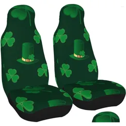 Car Seat Covers Ers Set 2Pcs Traditional St. Patrick S Day Front Seats Vehicle Enterior Protector Suitable Drop Delivery Automobiles M Otato