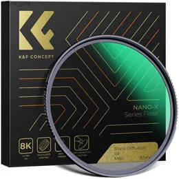 مرشحات K F Concept 67mm Nano X Black Mist 1/4 مرشح عدسة الكاميرا مع طلاء أخضر مقاوم للخدش يستخدم لتصوير الفيديو 2403