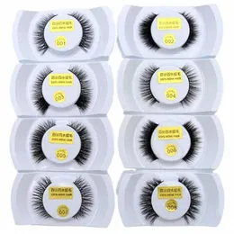 dococer 100% Real Mink Hair Black Natural Thick False Fake Eyeles Women Lady Eye Les Makeup Extensi Tools D3dE#