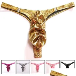 Herren G-Strings Herren String Homme Dessous Homosexuell Jockstrap Tanga Tanga Männer Shiny Ruched Pouch Höschen G-String Bikini Unterwäsche Für Männer Dhii8