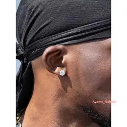 Diamantörhängen män lyxör örhänge Desinger smycken för kvinnor Desinger örhängen S925 Sterling Silver Moissanite Diamond Hip Hop Stud Men Earring Hiphop Gift