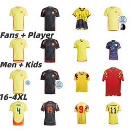 2024 Colômbia Away Soccer Jerseys Copa América # 7 Luis Diaz Falcao James Home 24 25 Colômbia Retro Camisa de Futebol Cuadrado James Hernández Homens Crianças Kit