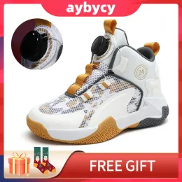 Schuhe Aybycy -Serie Basketballschuhe Antislip für Kinder Sportschuhe, rotierende Knopf Kinder -Sneaker, Größe 3140#