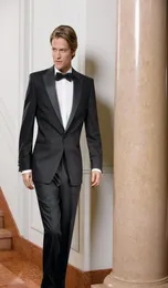 Polecaj Black Groom Tuxedos Peaked Lapel New Men039s Suknia ślubna PROM CONTY MOD MADE MEN039S SUTSJACKET8493055