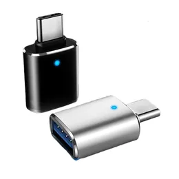 Adaptador OTG do leitor de cartões USB do tipo C para 3.0 com luz indicadora, mouse, teclado, placa de som, carro montado