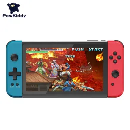 Oyuncular Yeni Powkiddy X70 7 inç Retro Handheld Oyun Konsolu PS1 FC VİDEO Oyunları Çift Joystick MP4 Player HD TV Out Oyun Kutusu Hediyeleri