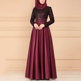 Abiti casual Ramadan Abaya Arabia Saudita Turchia Islam Abito musulmano Moda Cuciture in pizzo Abiti da preghiera Donna Abito caftano Vestido islamico