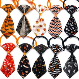 Dog Apparel 50pcs Halloween Style Bow Ties Pet Cat Small Collar Neckties Dogs Holiday Pets Grooming Accessories