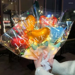 Украшение вечеринки 3D Balioons Mini Love Алюминиевый воздушный шар в форме сердца Цветочный букет День матери Подарок на день рождения Свадебный декор