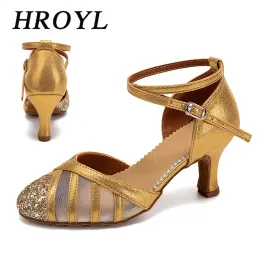 buty Hroyl Latin Dance Buty Women Ballroom Wysokie obcasy na imprezę Modern Waltz Jazz Błyszcząca moda Buty taneczne Buty taneczne guma/zamsz