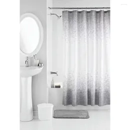 Duschgardiner Nestplatser 17-stycken Gray Weave Polyester/Ceramic Curtain Badrumstillbehör