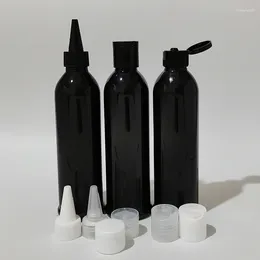 Depolama Şişeleri 20pcs 250ml Boş Siyah Plastik Disk başlığı Flip Duş Jel Şampuan Kozmetik Ambalaj