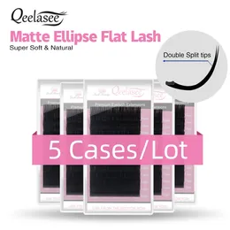 5 Traylot Qeelasee Flat Ellipse False Eyelash Natural Soft Splittips Lash 개별 가짜 Mink 240319