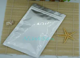 26x38cm 100pcslot Silver White Pure Aluminium foil Zip Lock bagmylar plating Tshirt plastic pouch underwear collecting bags s5670859