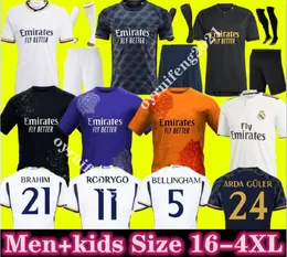 2023 BELLINGHAM VINI Jr camisas de futebol MBAPPE Tchouameni 23 24 camisa de futebol Real Madrids CAMAVINGA Rodrygo Arda GuLer Camisetas masculino kit infantil uniforme 66666