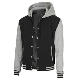 DECRUM HOUDED VARSITY JACKE - High School Letterman Bomber Style Hoodie Baseball Jackets för män