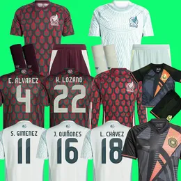 2024 Maglia da calcio Messico LOSANO CHICHARITO ALVAREZ ROMO 24 25 maglia da calcio ALVARADO RAUL CORDOVA SANCHEZ QUINONES CHAVEZ Kit uomo bambino portiere uniforme MESSICANO