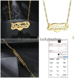 Anhänger Halsketten Angepasst Doppel Name Hip Hop Brief Halskette Gothic Überzogene Piercing Carving Anhänger Schmuck Geschenk 230710 Drop Deli Dhxoa