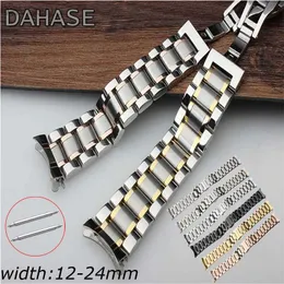 Watch Bands Watch strap 12 14 15 16 17 19 20 21mm 22mm 23mm 24mm stainless steel watch strap curved end butterfly buckle watch strap bracelet 24323
