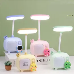 Lampade da tavolo Lampada da scrivania Colorata Base per TV piccola a risparmio energetico Regalo per bambini Illuminazione simpatico cartone animato Protezione per gli occhi degli studenti dei bambini a LED