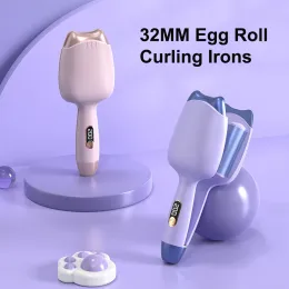 Irons 32mm Cat Ear LED Display Egg Roll Curling Irons Ceramic Large Waves Hair Curler Mini Curling Hair Irons Hair Styling Tools