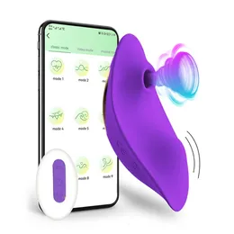 Bluetooth APP Steuerung Saugen Vibrator Weibliche Clit Sucker Klitoris Stimulator 2 in 1 Erwachsene Waren Sex Spielzeug für frauen höschen 240320