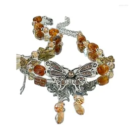Колье в китайском стиле, ретро, доступное, роскошное, универсальное ожерелье с полой бабочкой, женское ожерелье на ключицы