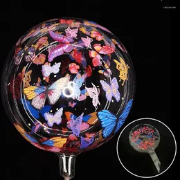 Party Decoration 30pcs Butterfly Bobo Balloons Mönster Transparent ballonger för flicka Birthday Wedding Theme Decors