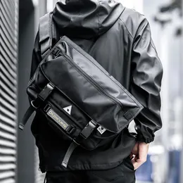 Homens mensageiro sacos à prova dwaterproof água grande crossbody ombro dos homens hip hop rua ciclismo viagem multicamadas antifurto design sacos 240311