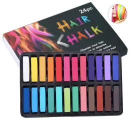 Color Temporary 24 Colors Crayons for Hair Nontoxic Hair Color Chalk Dye Pastels Stick DIY Styling Tools for Girls Kids Party Cosplay