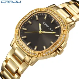 CRRJU Women Watch Luxury Brand Fashion Casual Ladies Gold Watch Quartz Simple Clock Relogio Feminino Reloj Mujer Montre Femme257Q