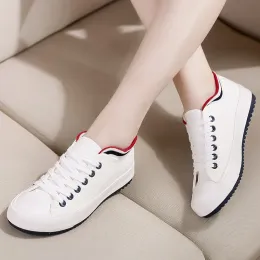 Boots Comemore Sneakers femininos Sapas planos sapatos brancos treinadores mulheres vulcanizadas meninas que administram cesta de sapatos casuais não -Almeados