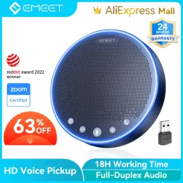 Конференция докладчиков Bluetooth Speakerphone w/ 4 AI MICS 360 ° голосовой пикап EMEET M3 Speaker 18H Talk Time Time Time Microphone Microphone