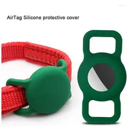 Acessórios para coleira de cachorro e gato, suporte de laço para animais de estimação, capa protetora compatível com airtag, rastreador gps, protetor de silicone, etiqueta de ar