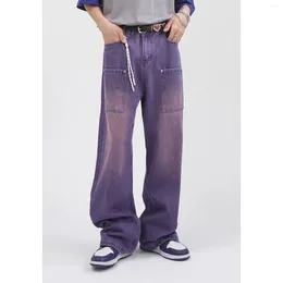 Jeans da donna Vintage Viola Allentati Gamba Larga Oversize Y2K Pantaloni Cargo Harajuku 2024 Primavera Moda Coreana Pantaloni Streetwear