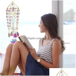 Garden Decorations Crystal Suncatchers Wind Chime Indoor Window Pendant Reflective Effect Decoration Tool For Living Room Wall Drop De Dhfay