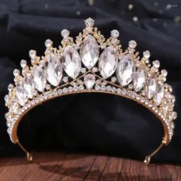 Hårklipp lyxiga kristall tiara prom rhinestone brud krona terra kvinnor bröllopstillbehör smycken huvudstycken