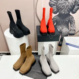 Luxury Designer Women Knee High Boots Fashion Platform Wedges Knitting Elastic Fabric Socks Boot Ruwnay Outfit Mesh Air Woman Long Booties Trainers Sneakers