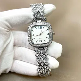 Tiktok Temperament Fashionable Full Steel Chain Diamond Inlaid Women's Female Student Quartz Rhinestone Bracelet Watch