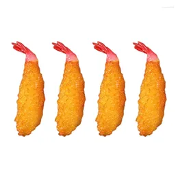 Flores decorativas 4 peças tempura simulada decorações de cozinha japonesa tempuras fritas modelo gota