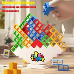 Classificando brinquedos de empilhamento de aninhamento populares blocos de construção empilhados Tetra Tower Balance Game Puzzle Board Assembly Childrens Education Toys 24323