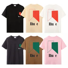 Męskie projektant T-shirt luksusowa marka Rhu t koszule męskie koszulki krótkie rękawowe koszule letnie koszule hip-hop streetwear