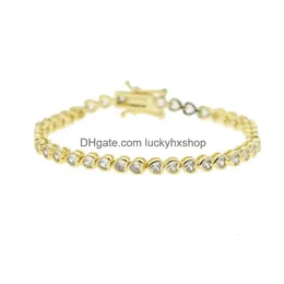 Chain 5A Cubic Zirconia Cz Tennis Bracelet 17Cm 19Cm Bezel Setting Simple Classic Women Girl Jewelry 230508 Drop Delivery Bracelets Dhcmo