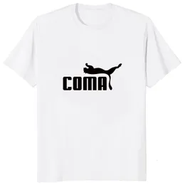 面白いcom睡パロディプリントグラフィックメンズTシャツ半袖カジュアルクラシックTシャツノベルティベーシックY2KハラジュクTシャツ240320