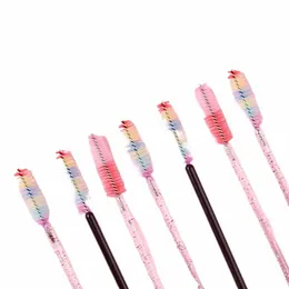 50 pz Eyel Brush Pennelli per sopracciglia usa e getta Arcobaleno Mascara Bacchetta Applicatore L Extensi Strumenti di trucco cosmetico P9KB #