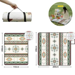 Mat Ethnic Style Garden Lawn Koc Składana podkładka Przenośna wodoodporna Materac namiotu kempingowego 210D Oxford Cloth for Beach Park Travel