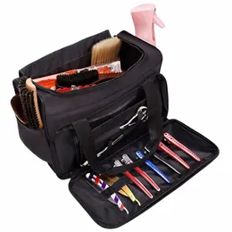 Barber Tools Storage Bag Sal Makeup Cosmetics Portable Handbag Hair Stylist stor kapacitet Resa Svart ryggsäck F13L#