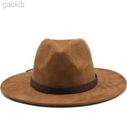 Chapéus de aba larga Chapéus de balde Chapéus de camurça sólida Fedoras Chapéu de feltro Panamá chapéu de jazz masculino chapéu de cowboy chapéu de inverno chapéu masculino de aba larga 24323
